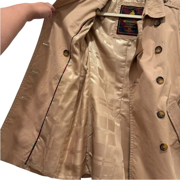 Teenie Weenie All That Bear Tan Khaki Double Breasted Belted Trench Coat Size S - Picture 3 of 16